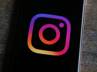 Instagram logo on phone