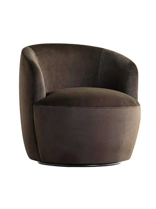 Velvet Swivel Barrel Chair