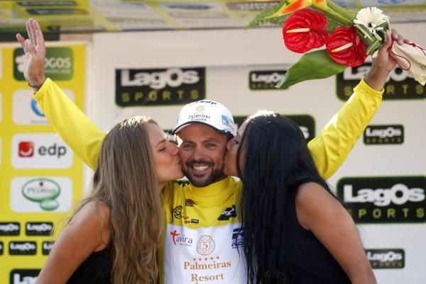 Candido Barbosa in yellow after stage 2.