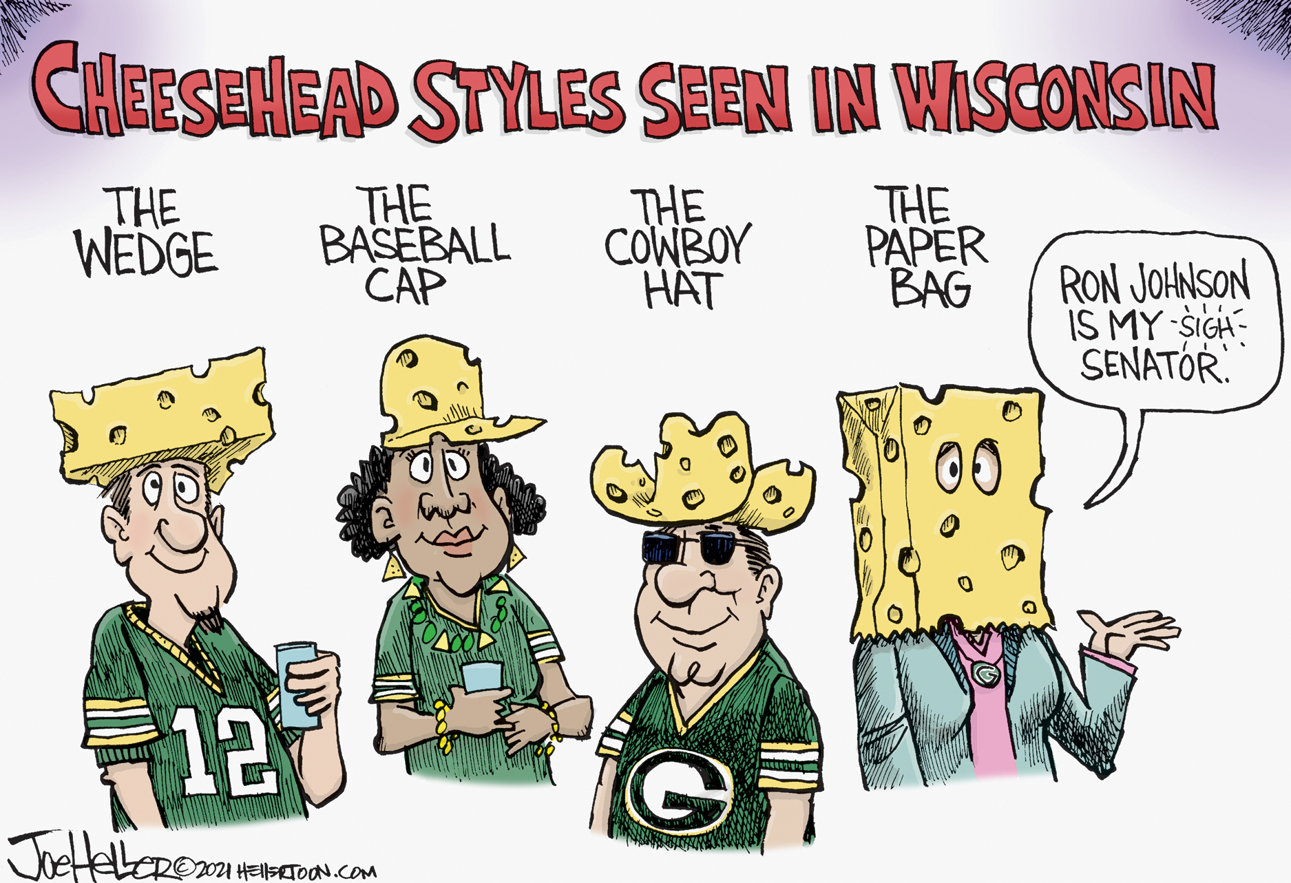 Political Cartoon U.S. ron johnson wisconsin packers 