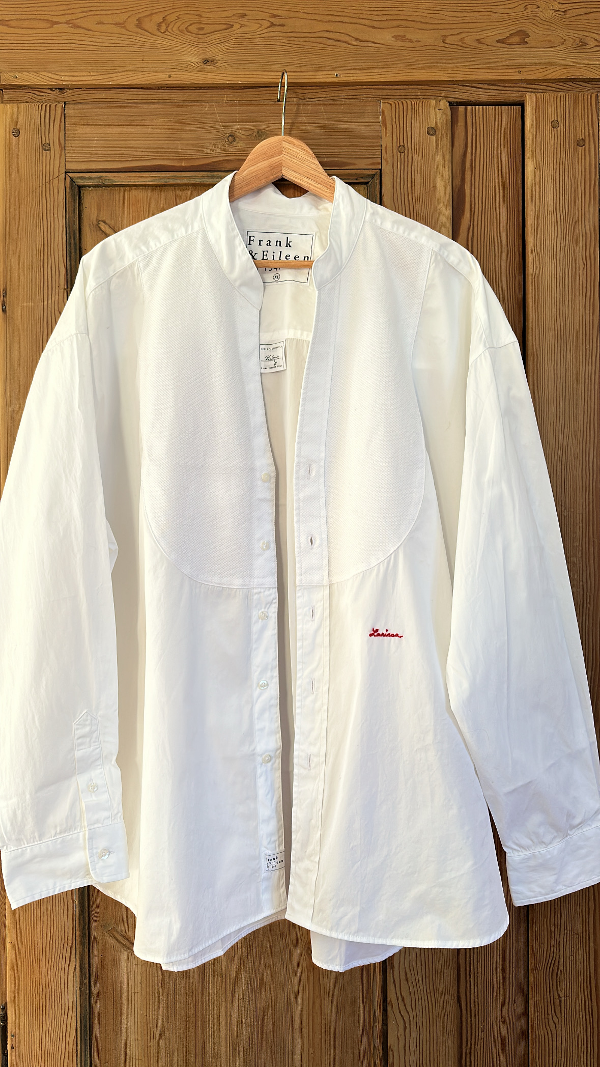Larissa Mills white emboridered button-down