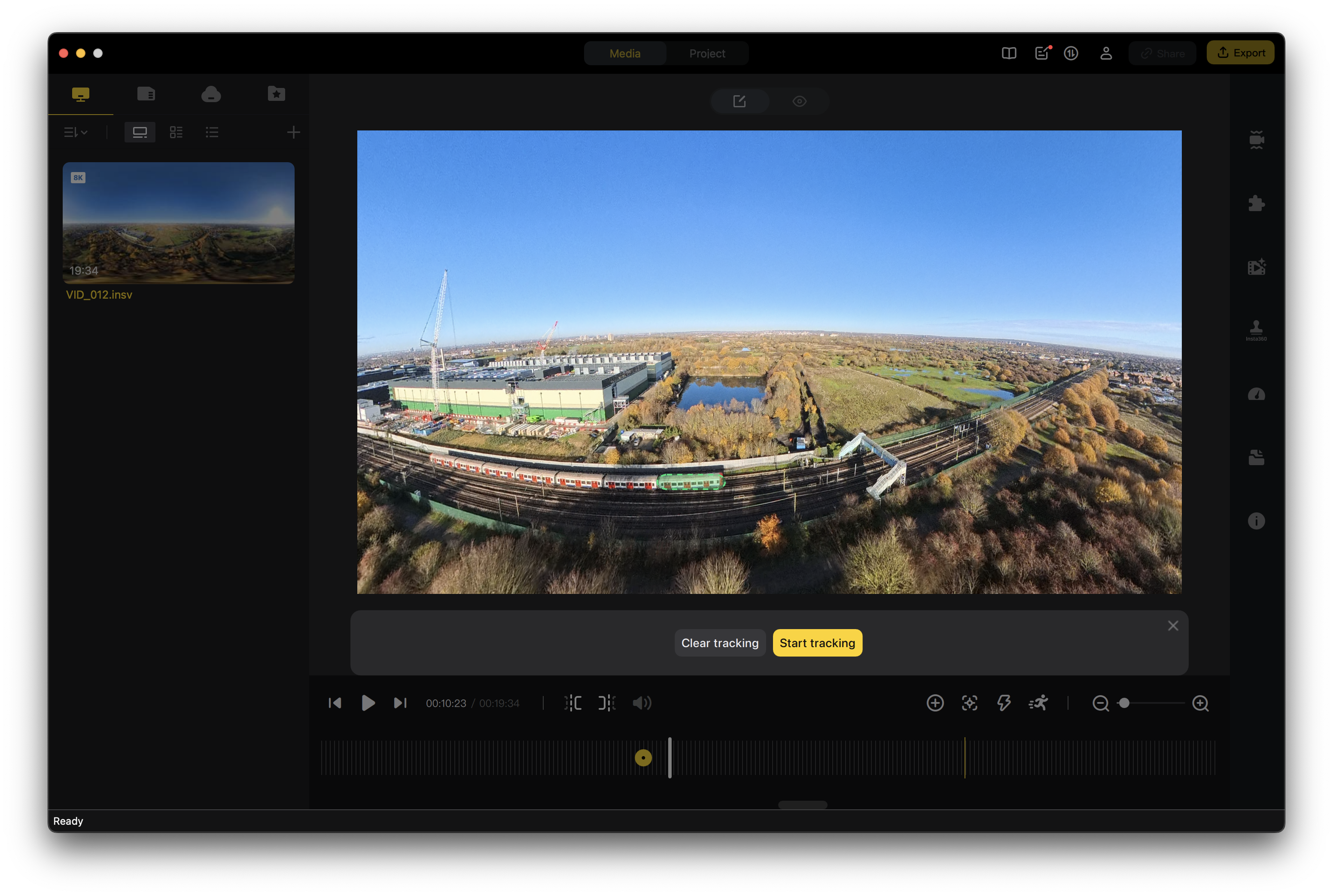 Insta360 app editing Antigravity A1 Video