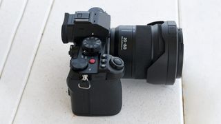 The Panasonic Lumix S5 showing the side of the camera