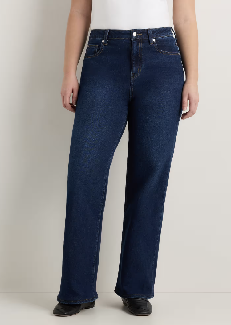 Quince, Curvy Bella Stretch Wide Leg Jeans