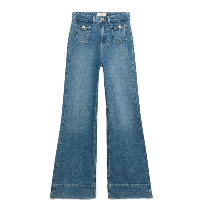 M&amp;amp;S, High Waisted Patch Pocket Flared Jeans