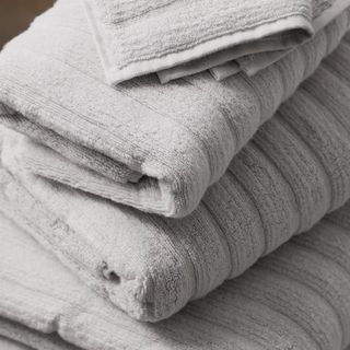 Stack of bath towels from The White Company