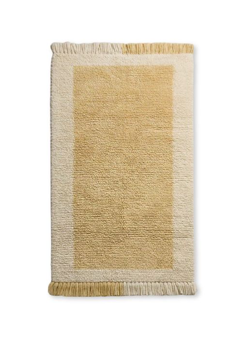 Color Block Design Wood Rug 