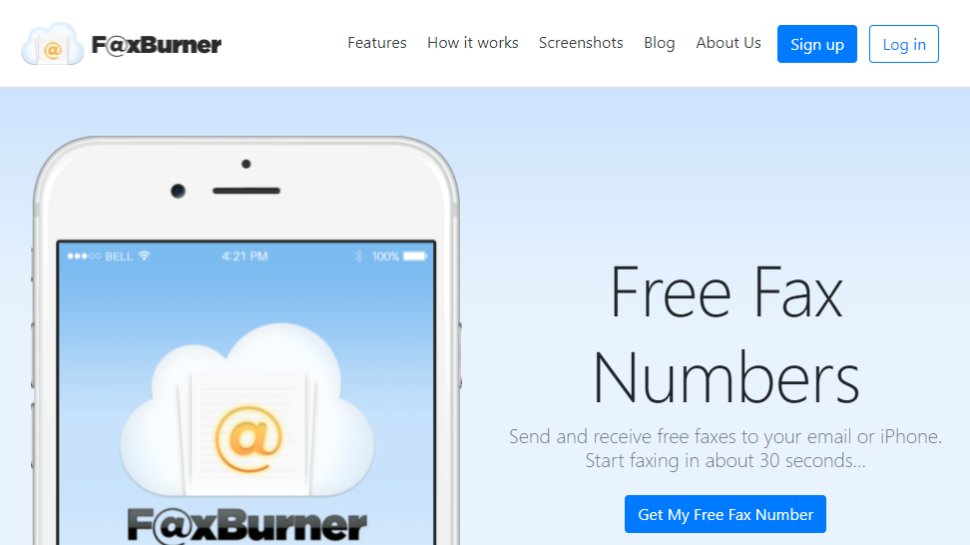 Website screenshot for Faxburner