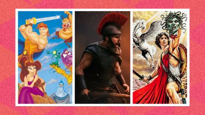Images from Disney's Hercules, Christopher Nolan's The Odyssey, and 1981's Clash of the Titans