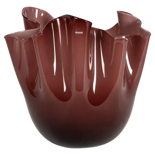 Fazzoletto a Canne Hand-Blown Murano Glass Vase