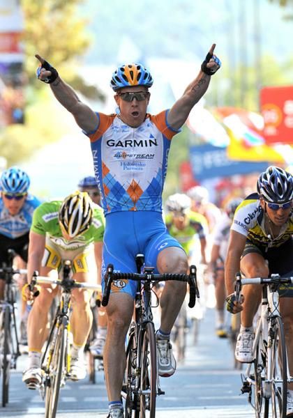 USA's Tyler Farrar (Garmin-Slipstream), 25, wins Vuelta stage 11 in Caravaca de la Cruz, Spain