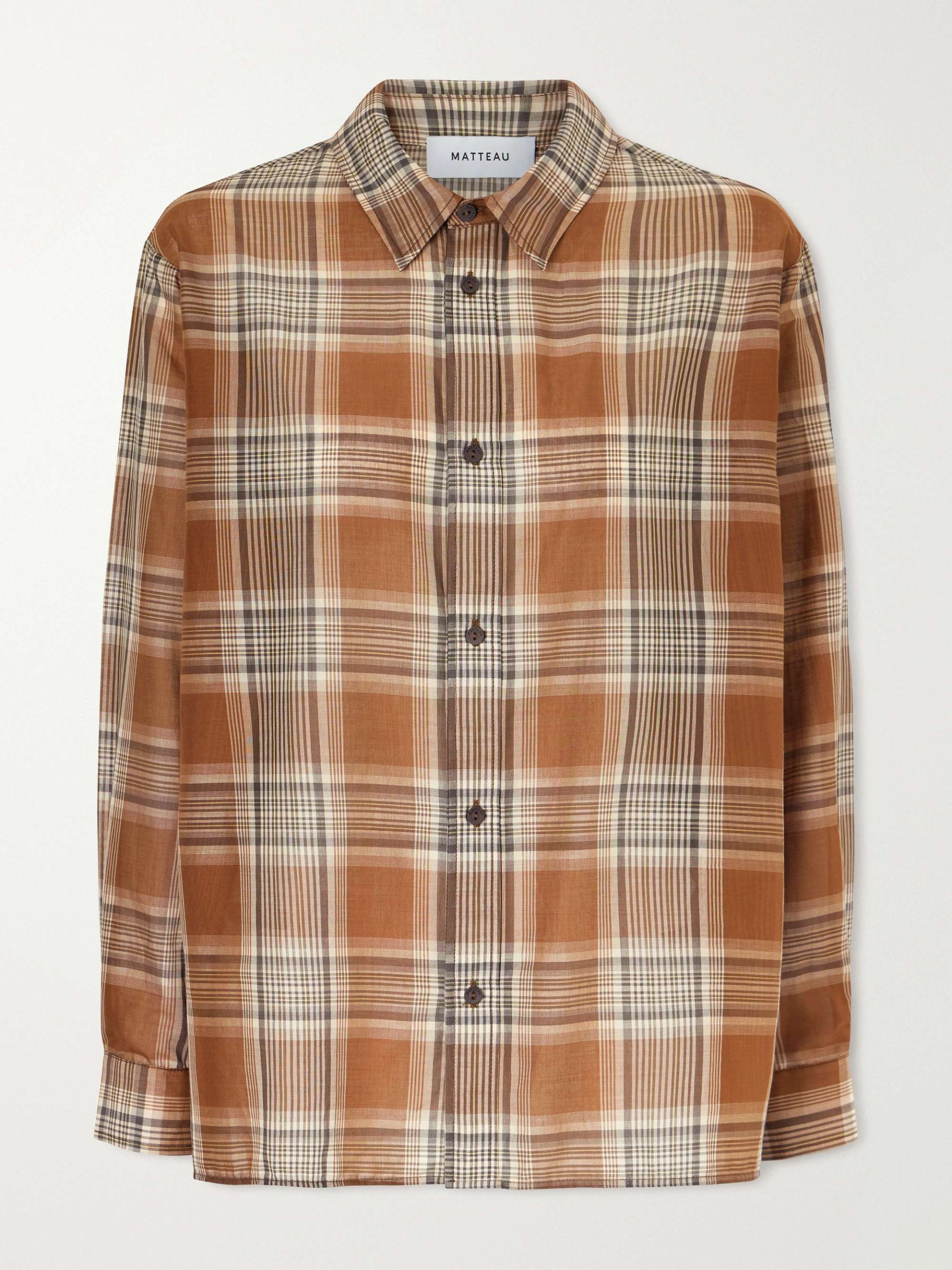 Checked Cotton-Voile Shirt
