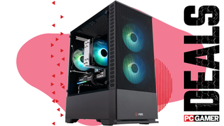 The ABS Cyclone Ruby prebuilt gaming PC floats in the funky PC G deal void.