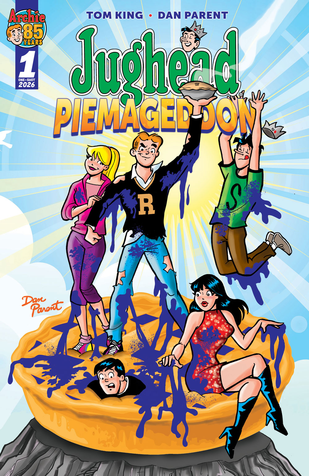 Archie Comics cover for Jughead: Piemageddon from Dan Parent