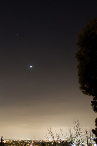 Jupiter, Venus and the Moon over Los Angeles