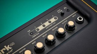 Close up of the preset selection buttons on the Positive Grid Spark 1 amp