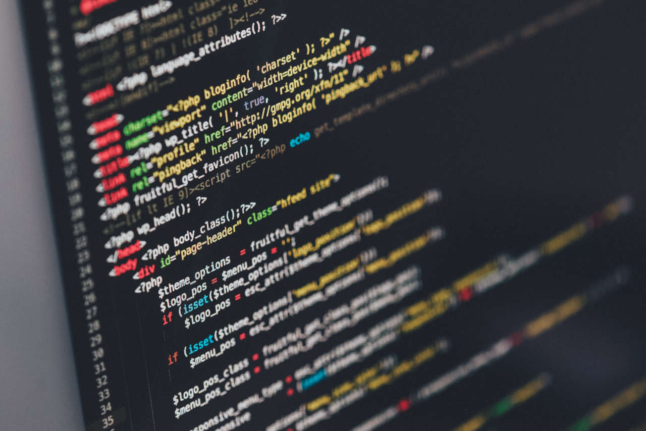 Colorful coding on black computer screen