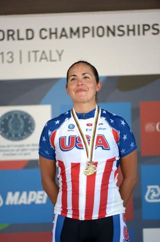 2013 elite women's time trial world championship bronze medalist Carmen Small (USA)