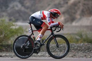 UAE Team Emirates Brandon McNulty on the stage 3 time trial at the Vuelta a San Juan