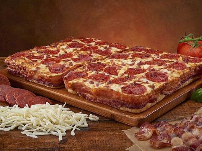 Bacon-wrapped pizza.