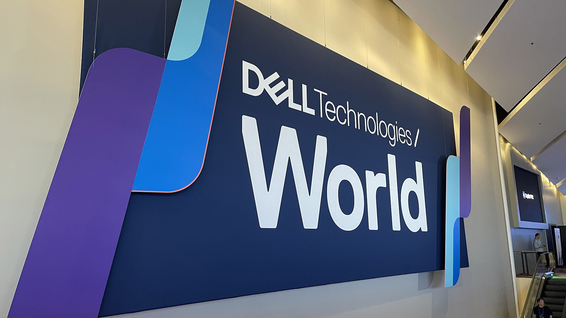 A large Dell Technologies World sign