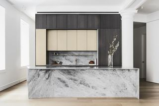 Kitchen island at Union Square Loft redone by Worrell Yeung and Colony Design
