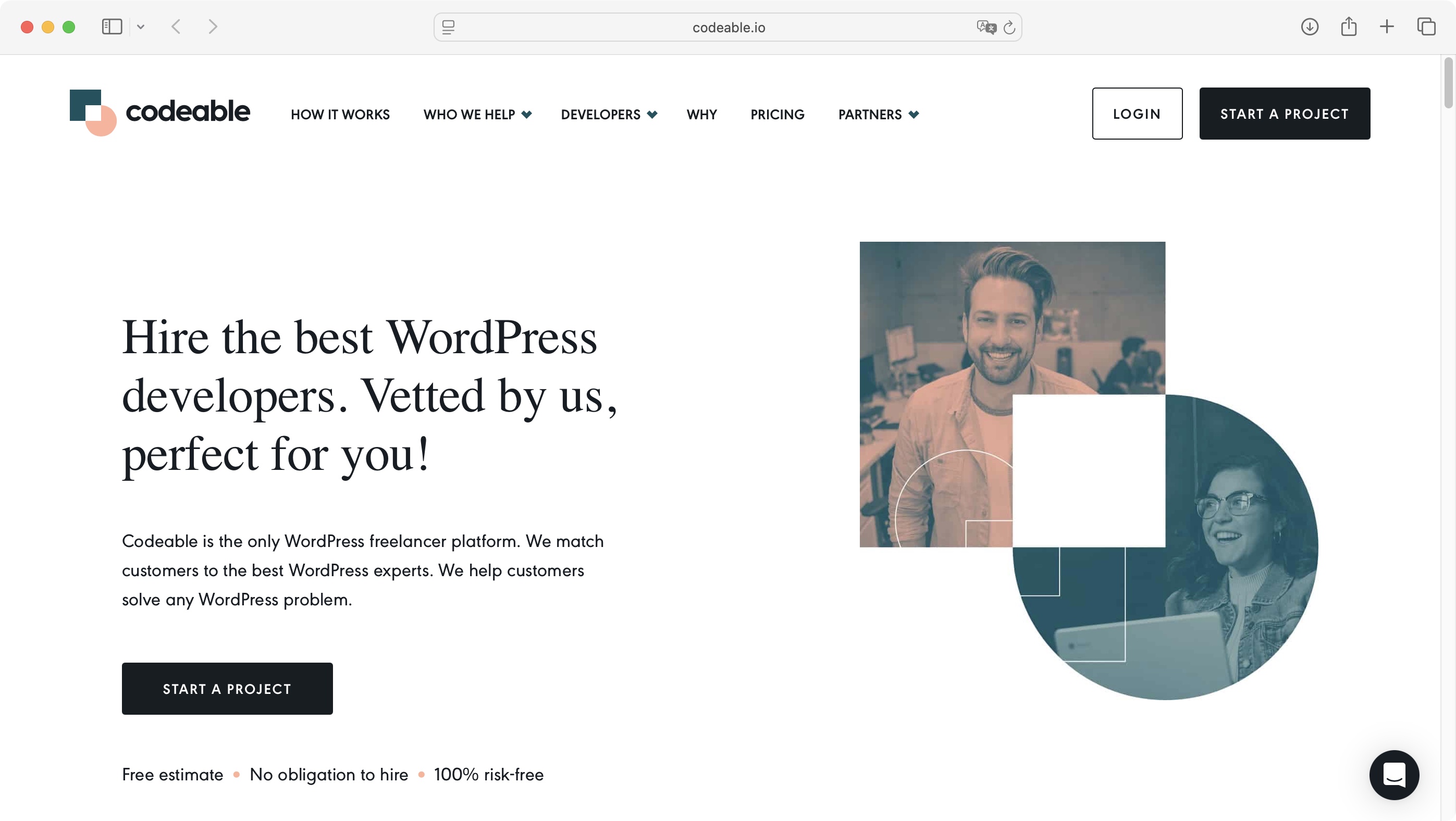 Codeable homepage