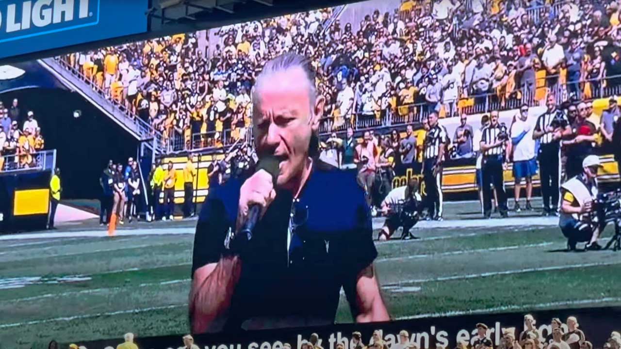 Bruce Dickinson at Acrisure Stadium in Pittsburgh