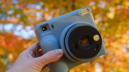 The Fujifilm Instax Square 2 camera photographed outside 