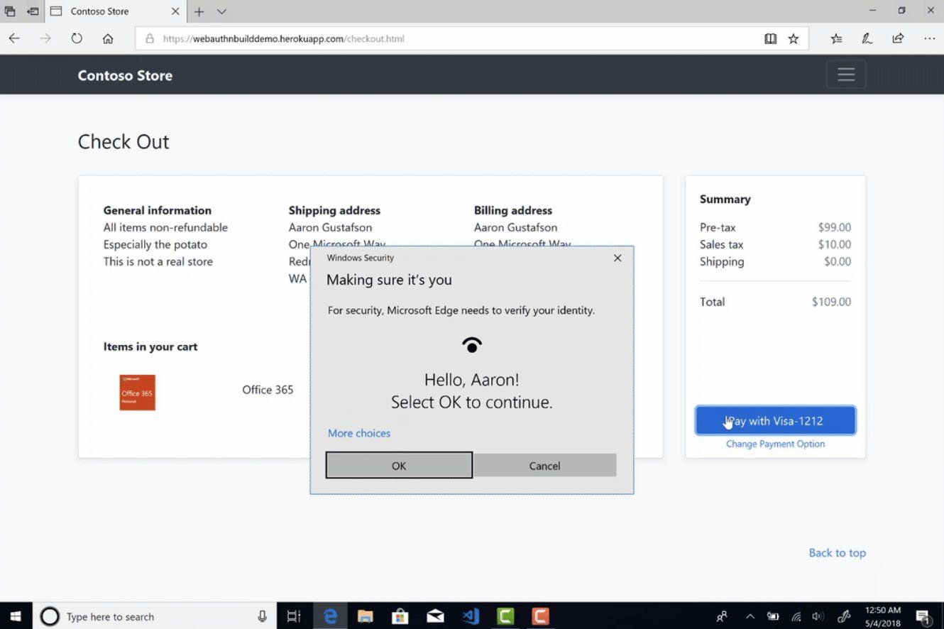 Microsoft Edge gets Web Authentication specification support | Windows ...