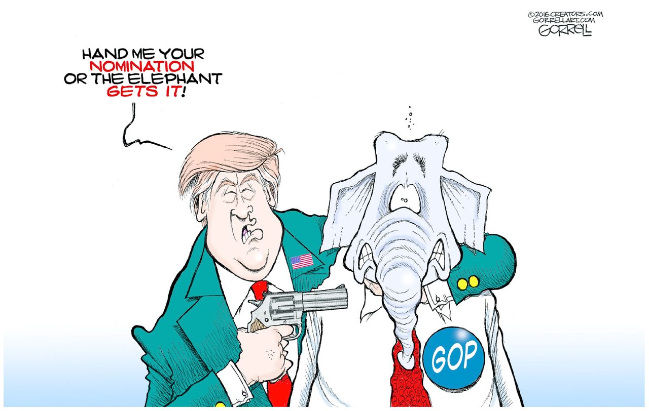 Political Cartoon U.S. Trump GOP 2016