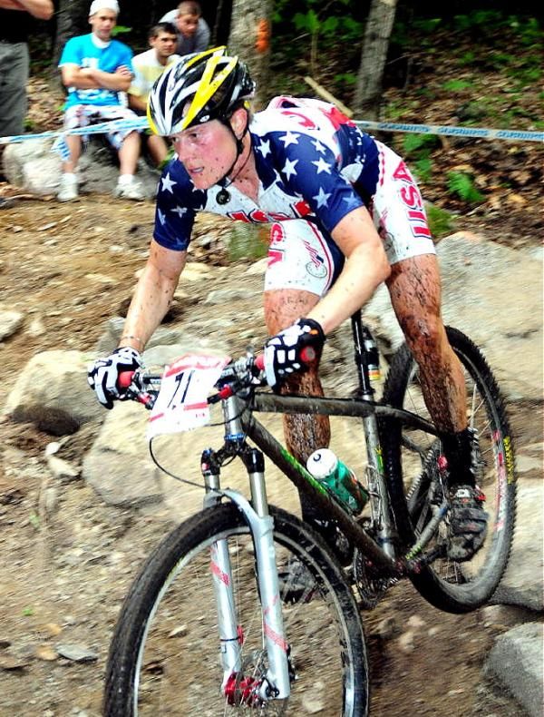 Katie Compton (Team USA) rode to a sixth place finish in her second World Cup race.