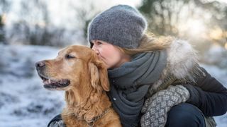 Dog outdoors in the snow