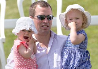 Peter Phillips with his daughters Savannah and Isla