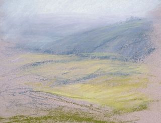 How to draw a landscape with pastels: mid-ground