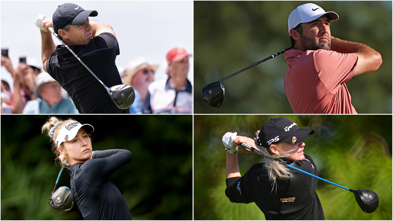 Rory McIlroy, Scottie Scheffler, Nelly Korda and Charley Hull hit drivers