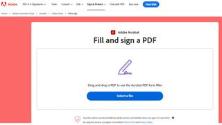 Website screenshot for Adobe Fill & Sign.