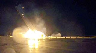 A SpaceX Falcon 9 rocket stage crashed on the drone ship during a reusability test on Jan. 10, 2015. Image released Jan. 16, 2015.
