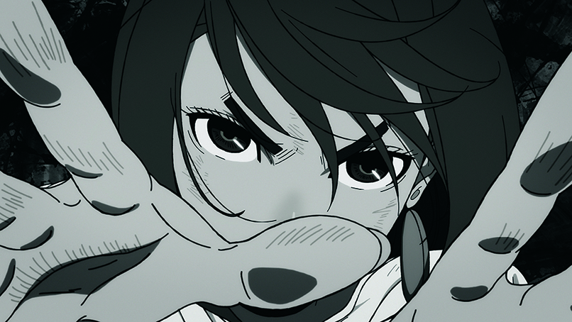 DAN DA DAN; a girl reaches towards the camera