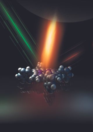image of a molecule visualized using raman spectroscopy