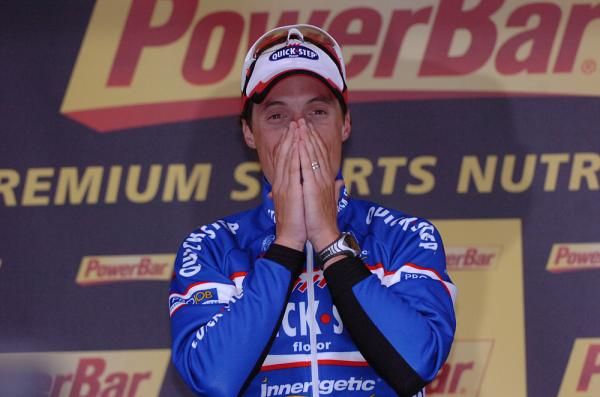 Sylvain Chavanel (Quick Step) was emotional on the Tour's podium.