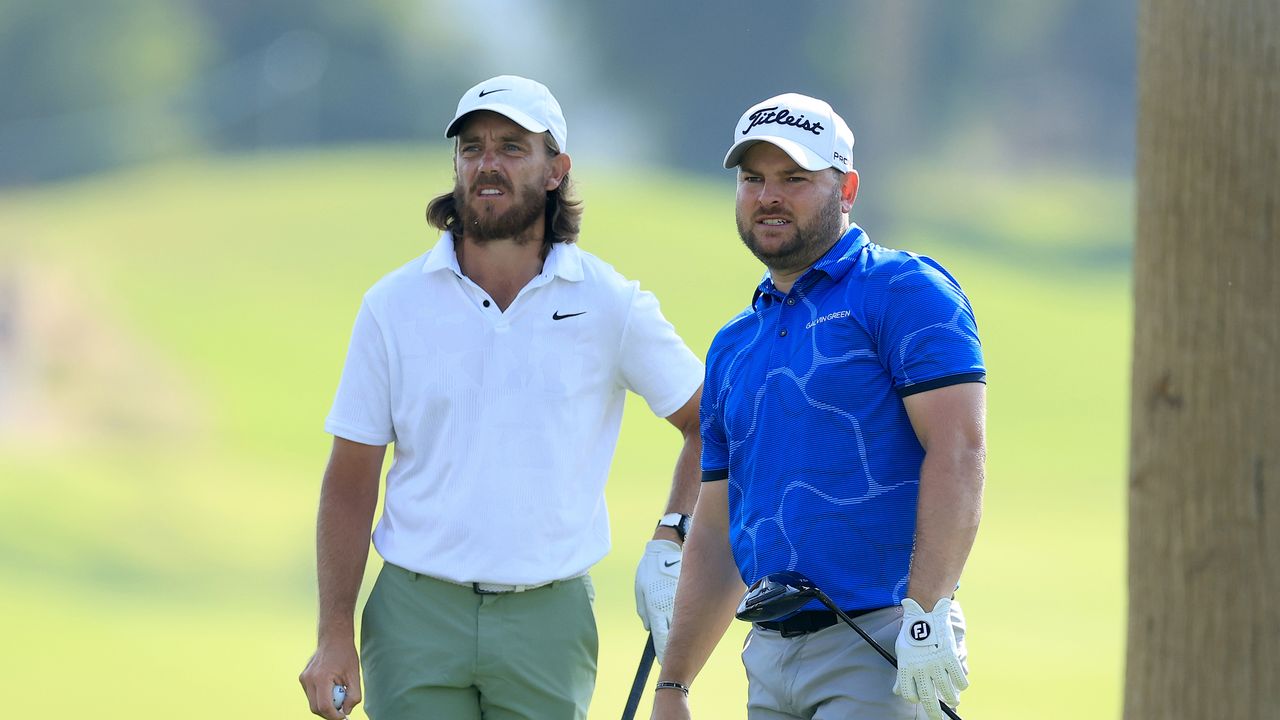 Tommy Fleetwood and Jordan Smith at the Dubai Invitational