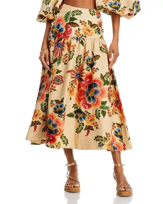 Delicate Garden Midi Skirt