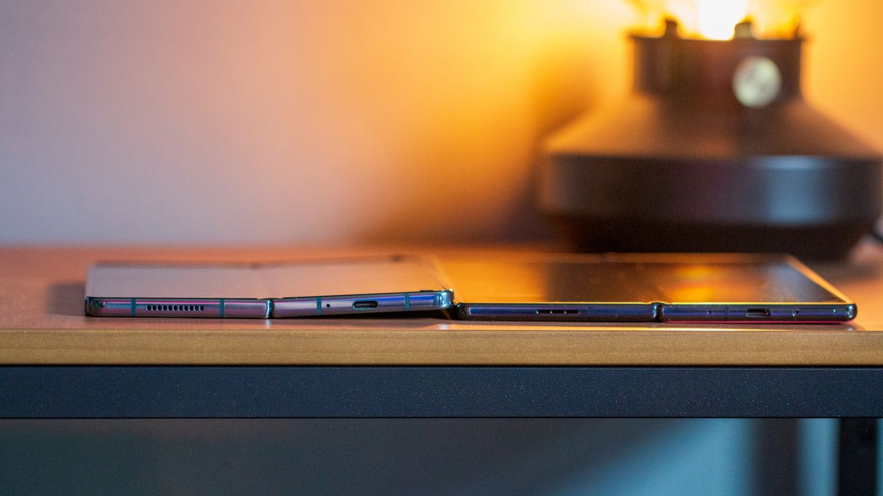 Vivo X Fold 2 next to Galaxy Z Fold 4 on table