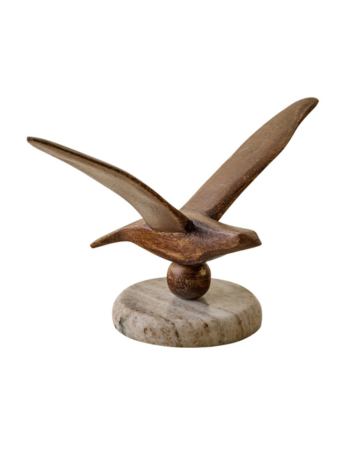 Marble and Wood Bird Sit About