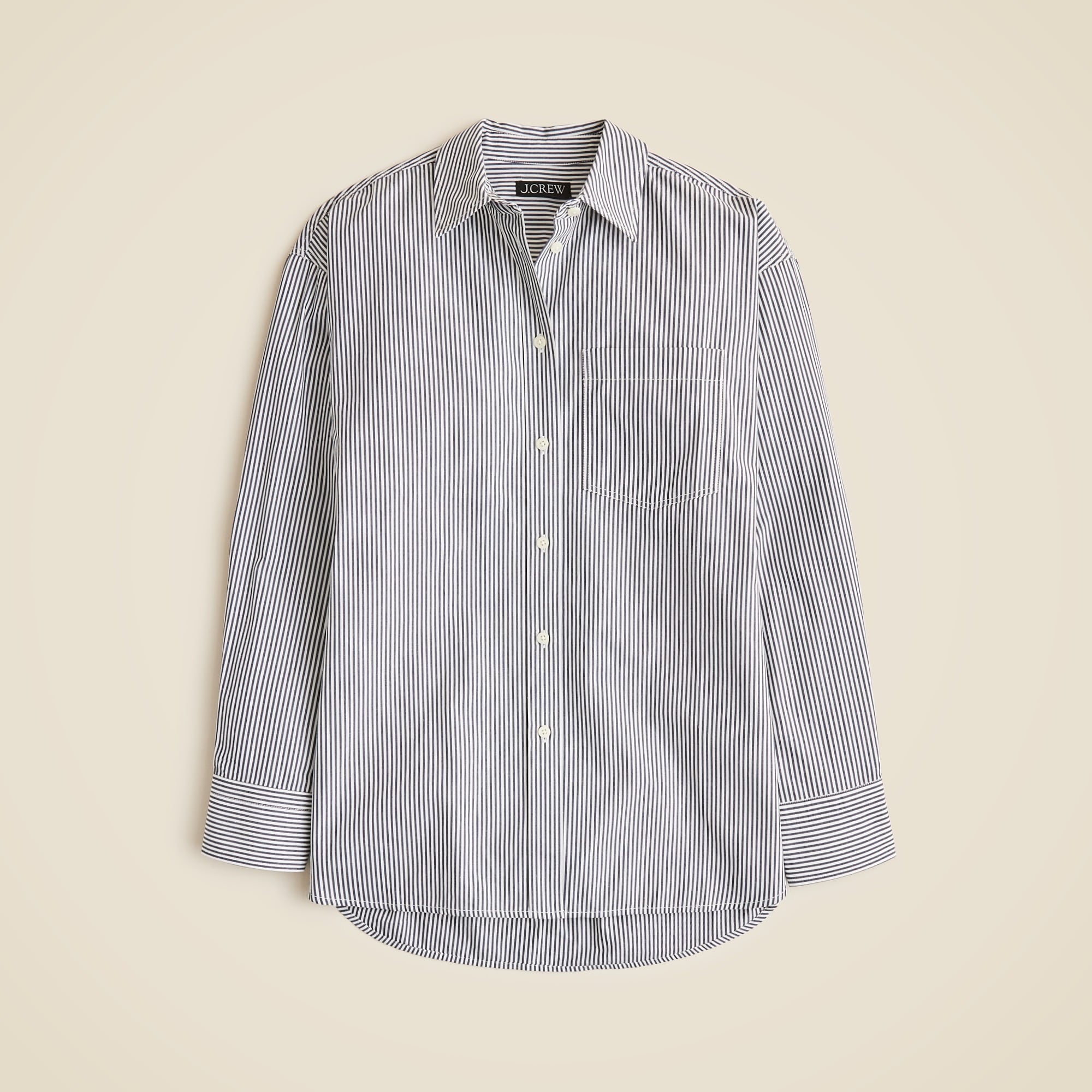 &amp;Eacute;tienne Oversized Shirt in Striped Lightweight Oxford