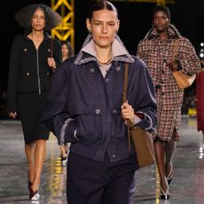 three models on the Chanel Fall 2026 fashion show runway