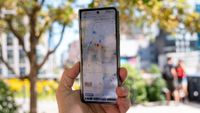 Viewing Google Maps on the Samsung Galaxy Z Fold 4's smaller cover screen