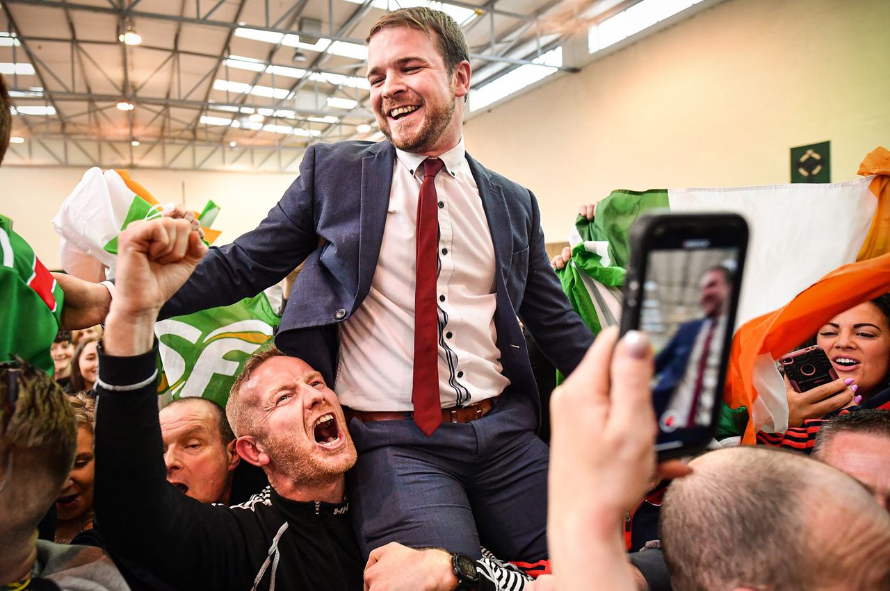 Sinn Fein&amp;#039;s Donnchadh Ó Laoghaire celebrates election success