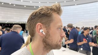 Image of the AirPods Pro 2 in action during launch